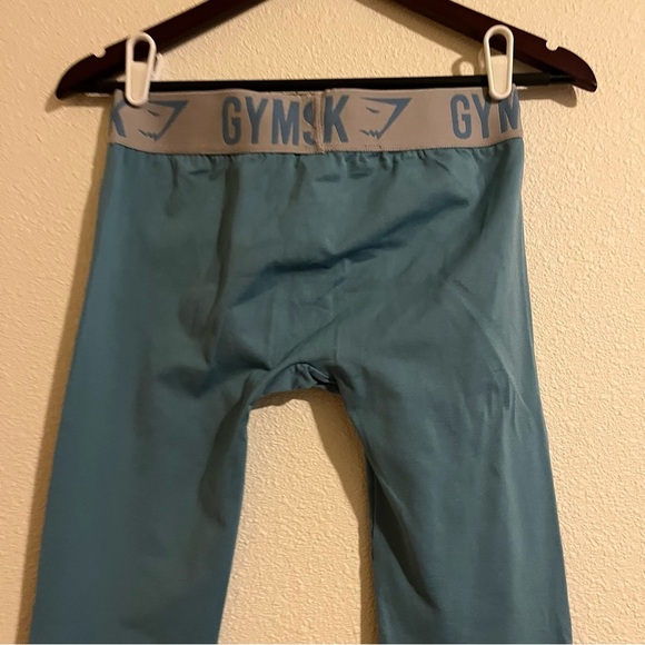 Gymshark Fit Dusky Teal & Light Gray Athletic Workout Seamless Leggings Small - Picture 7 of 9